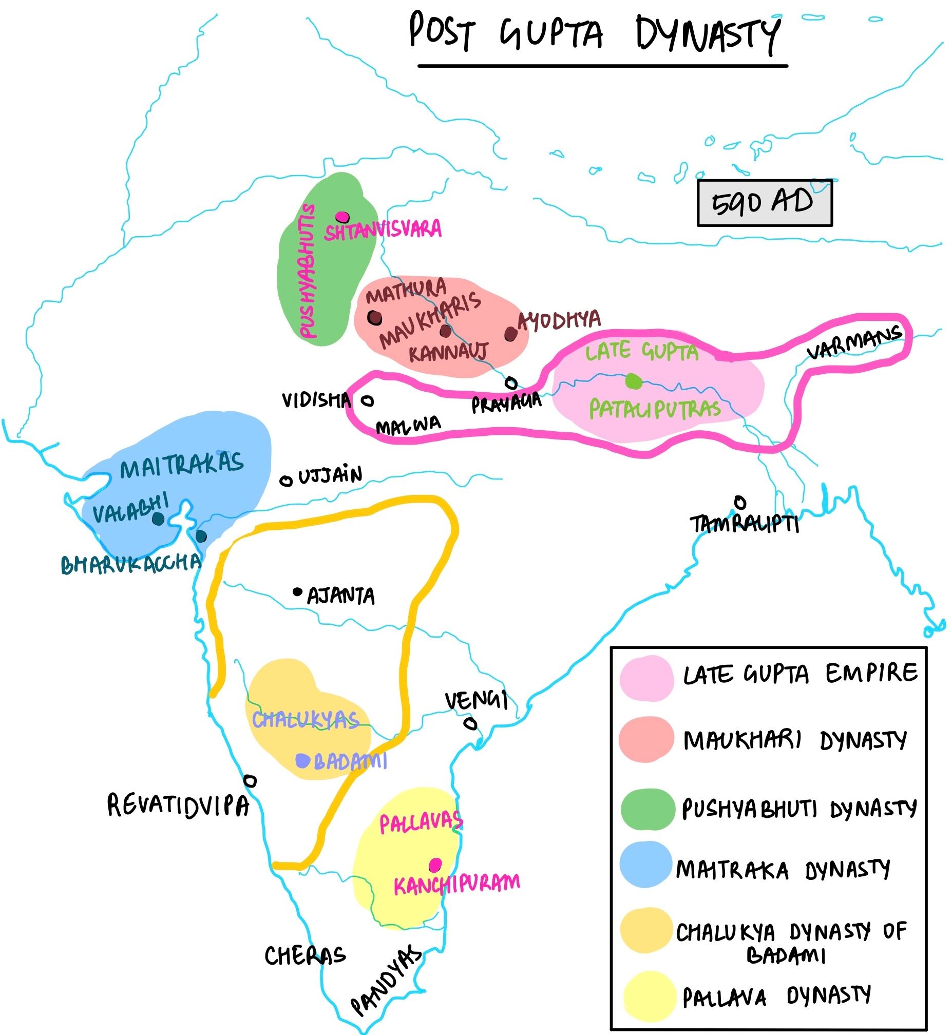 Post Gupta Dynasties
